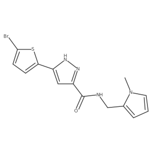 5-(5-bromothiophen-2-yl)-N-[(1-methyl-1H-pyrrol-2-yl)methyl]-1H-pyrazole-3-carboxamide结构式