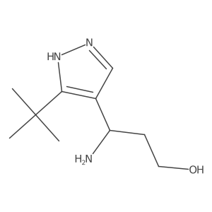 3-amino-3-(3-tert-butyl-1H-pyrazol-4-yl)propan-1-ol结构式