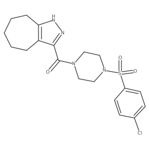 {4-[(4-Chlorophenyl)sulfonyl]piperazin-1-yl}(1,4,5,6,7,8-hexahydrocyclohepta[c]pyrazol-3-yl)methanone结构式