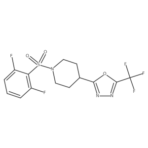 2-(1-((2,6-Difluorophenyl)sulfonyl)piperidin-4-yl)-5-(trifluoromethyl)-1,3,4-oxadiazole结构式