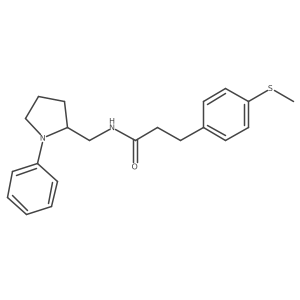 3-(4-(methylthio)phenyl)-N-((1-phenylpyrrolidin-2-yl)methyl)propanamide结构式