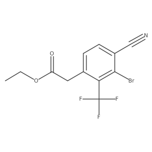 Ethyl 3-bromo-4-cyano-2-(trifluoromethyl)phenylacetate结构式