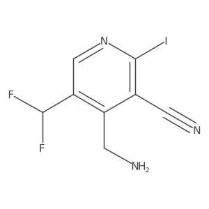 4-(Aminomethyl)-5-(difluoromethyl)-2-iodonicotinonitrile Structure