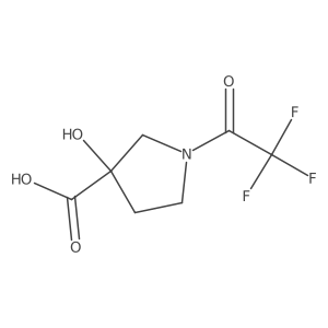 3-Hydroxy-1-(trifluoroacetyl)pyrrolidine-3-carboxylic acid结构式