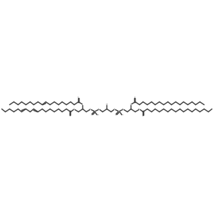 [3-[Hydroxy-[2-hydroxy-3-[hydroxy-(3-octadeca-9,12-dienoyloxy-2-octadec-9-enoyloxypropoxy)phosphoryl]oxypropoxy]phosphoryl]oxy-2-octadecanoyloxypropyl] octadecanoate结构式