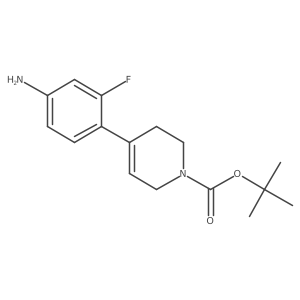 3,6-Dihydro-4-[4-amino-2-fluorophenyl]-1(2H)-pyridinecarboxylic acid 1,1-dimethylethyl ester结构式
