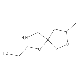 2-{[3-(Aminomethyl)-5-methyloxolan-3-yl]oxy}ethan-1-ol结构式
