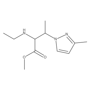 methyl 2-(ethylamino)-3-(3-methyl-1H-pyrazol-1-yl)butanoate结构式