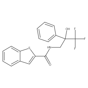 N-(3,3,3-trifluoro-2-hydroxy-2-phenylpropyl)benzo[b]thiophene-2-carboxamide结构式