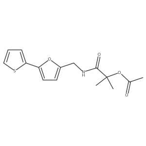 2-Methyl-1-oxo-1-(((5-(thiophen-2-yl)furan-2-yl)methyl)amino)propan-2-yl acetate Structure