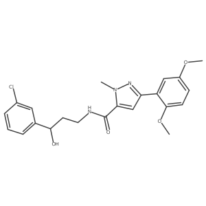 N-(3-(3-chlorophenyl)-3-hydroxypropyl)-3-(2,5-dimethoxyphenyl)-1-methyl-1H-pyrazole-5-carboxamide结构式