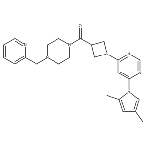 (1-(6-(3,5-dimethyl-1H-pyrazol-1-yl)pyrimidin-4-yl)azetidin-3-yl)(4-(pyridin-2-ylmethyl)piperazin-1-yl)methanone结构式