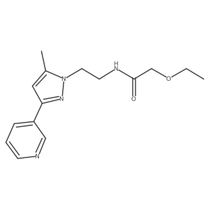 2-ethoxy-N-(2-(5-methyl-3-(pyridin-3-yl)-1H-pyrazol-1-yl)ethyl)acetamide结构式