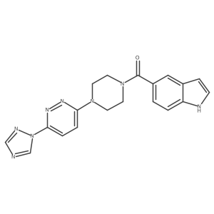 (4-(6-(1H-1,2,4-triazol-1-yl)pyridazin-3-yl)piperazin-1-yl)(1H-indol-5-yl)methanone Structure