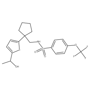 N-((1-(5-(1-hydroxyethyl)thiophen-2-yl)cyclopentyl)methyl)-4-(trifluoromethoxy)benzenesulfonamide Structure