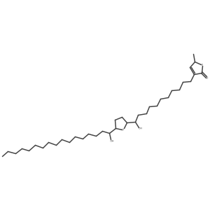 (5S)-3-[(11S)-11-Hydroxy-11-[(2S,5R)-tetrahydro-5-[(1R)-1-hydroxyheptadecyl]-2-furanyl]undecyl]-5-methyl-2(5H)-furanone Structure