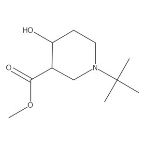 Methyl 1-(tert-butyl)-4-hydroxypiperidine-3-carboxylate Structure