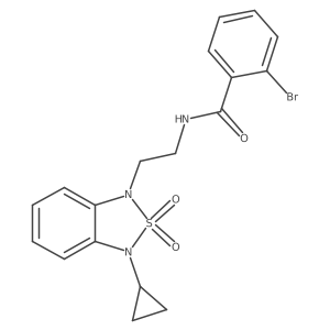 2-bromo-N-[2-(3-cyclopropyl-2,2-dioxo-1,3-dihydro-2lambda6,1,3-benzothiadiazol-1-yl)ethyl]benzamide Structure
