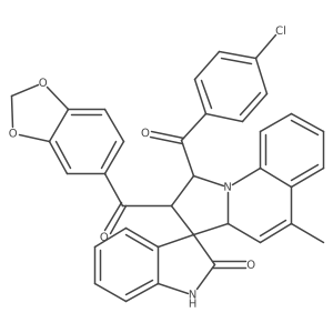 (1'S,2'S,3R,3'Ar)-2'-(1,3-benzodioxole-5-carbonyl)-1'-(4-chlorobenzoyl)-5'-methylspiro[1H-indole-3,3'-2,3a-dihydro-1H-pyrrolo[1,2-a]quinoline]-2-one Structure
