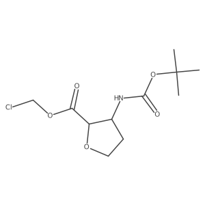 rac-chloromethyl (2R,3S)-3-{[(tert-butoxy)carbonyl]amino}oxolane-2-carboxylate结构式