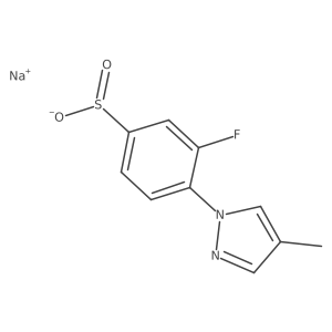 sodium 3-fluoro-4-(4-methyl-1H-pyrazol-1-yl)benzene-1-sulfinate结构式