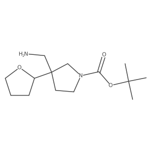 Tert-butyl 3-(aminomethyl)-3-(oxolan-2-yl)pyrrolidine-1-carboxylate Structure