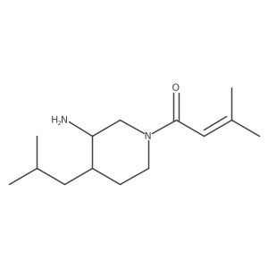 1-[3-Amino-4-(2-methylpropyl)piperidin-1-yl]-3-methylbut-2-en-1-one结构式
