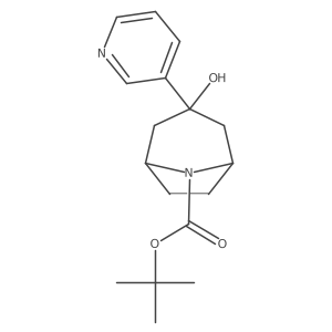 tert-butyl (1R,3R,5S)-3-hydroxy-3-(pyridin-3-yl)-8-azabicyclo[3.2.1]octane-8-carboxylate Structure