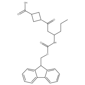 1-[(3S)-3-({[(9H-fluoren-9-yl)methoxy]carbonyl}amino)hexanoyl]azetidine-3-carboxylic acid Structure
