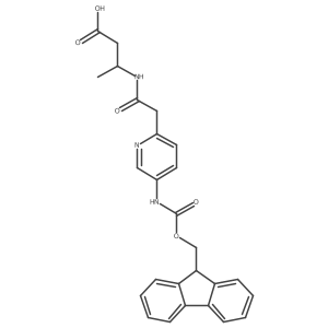 (3R)-3-{2-[5-({[(9H-fluoren-9-yl)methoxy]carbonyl}amino)pyridin-2-yl]acetamido}butanoic acid结构式