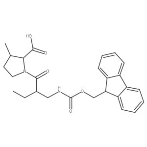 1-{2-[({[(9H-fluoren-9-yl)methoxy]carbonyl}amino)methyl]butanoyl}-3-methylpyrrolidine-2-carboxylic acid结构式