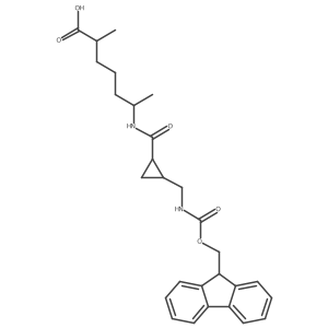 6-({2-[({[(9H-fluoren-9-yl)methoxy]carbonyl}amino)methyl]cyclopropyl}formamido)-2-methylheptanoic acid Structure