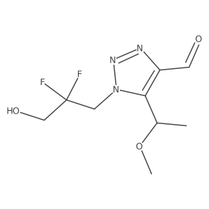 1-(2,2-difluoro-3-hydroxypropyl)-5-(1-methoxyethyl)-1H-1,2,3-triazole-4-carbaldehyde结构式