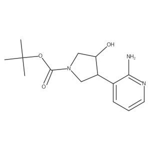 Tert-butyl 3-(2-aminopyridin-3-yl)-4-hydroxypyrrolidine-1-carboxylate结构式