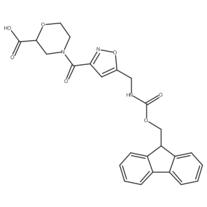 4-{5-[({[(9H-fluoren-9-yl)methoxy]carbonyl}amino)methyl]-1,2-oxazole-3-carbonyl}morpholine-2-carboxylic acid结构式