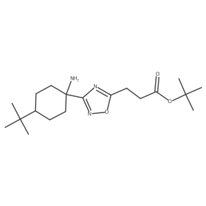 Tert-butyl 3-[3-(1-amino-4-tert-butylcyclohexyl)-1,2,4-oxadiazol-5-yl]propanoate结构式