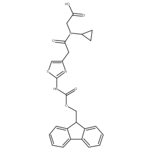 2-{N-cyclopropyl-2-[2-({[(9H-fluoren-9-yl)methoxy]carbonyl}amino)-1,3-thiazol-4-yl]acetamido}acetic acid Structure