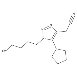 2-[5-cyclopentyl-1-(4-hydroxybutyl)-1H-1,2,3-triazol-4-yl]acetonitrile结构式