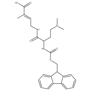 4-[4-(dimethylamino)-2-({[(9H-fluoren-9-yl)methoxy]carbonyl}amino)butanamido]-2-methylbut-2-enoic acid结构式