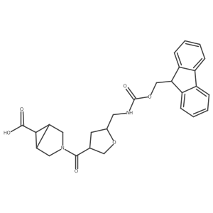 rac-3-[(3R,5R)-5-[({[(9H-fluoren-9-yl)methoxy]carbonyl}amino)methyl]oxolane-3-carbonyl]-3-azabicyclo[3.1.0]hexane-6-carboxylic acid结构式