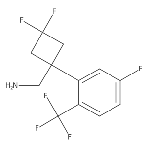 {3,3-Difluoro-1-[5-fluoro-2-(trifluoromethyl)phenyl]cyclobutyl}methanamine结构式