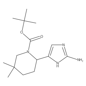 tert-butyl 2-(2-amino-1H-imidazol-5-yl)-5,5-dimethylpiperidine-1-carboxylate Structure