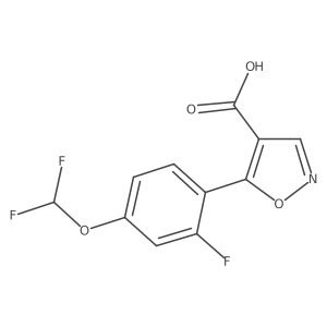 5-[4-(Difluoromethoxy)-2-fluorophenyl]-1,2-oxazole-4-carboxylic acid结构式