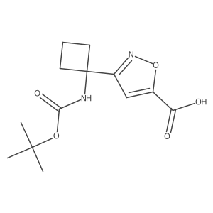 3-(1-{[(Tert-butoxy)carbonyl]amino}cyclobutyl)-1,2-oxazole-5-carboxylic acid结构式