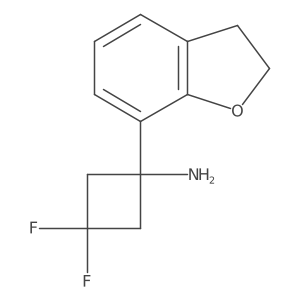 1-(2,3-Dihydro-1-benzofuran-7-yl)-3,3-difluorocyclobutan-1-amine结构式
