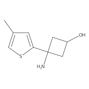 3-Amino-3-(4-methylthiophen-2-yl)cyclobutan-1-ol结构式