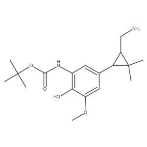 tert-butyl N-{5-[3-(aminomethyl)-2,2-dimethylcyclopropyl]-2-hydroxy-3-methoxyphenyl}carbamate Structure