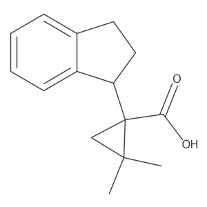 1-(2,3-dihydro-1H-inden-1-yl)-2,2-dimethylcyclopropane-1-carboxylic acid结构式