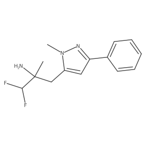 1,1-difluoro-2-methyl-3-(1-methyl-3-phenyl-1H-pyrazol-5-yl)propan-2-amine Structure
