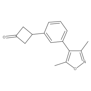 3-[3-(3,5-Dimethyl-1,2-oxazol-4-yl)phenyl]cyclobutan-1-one结构式